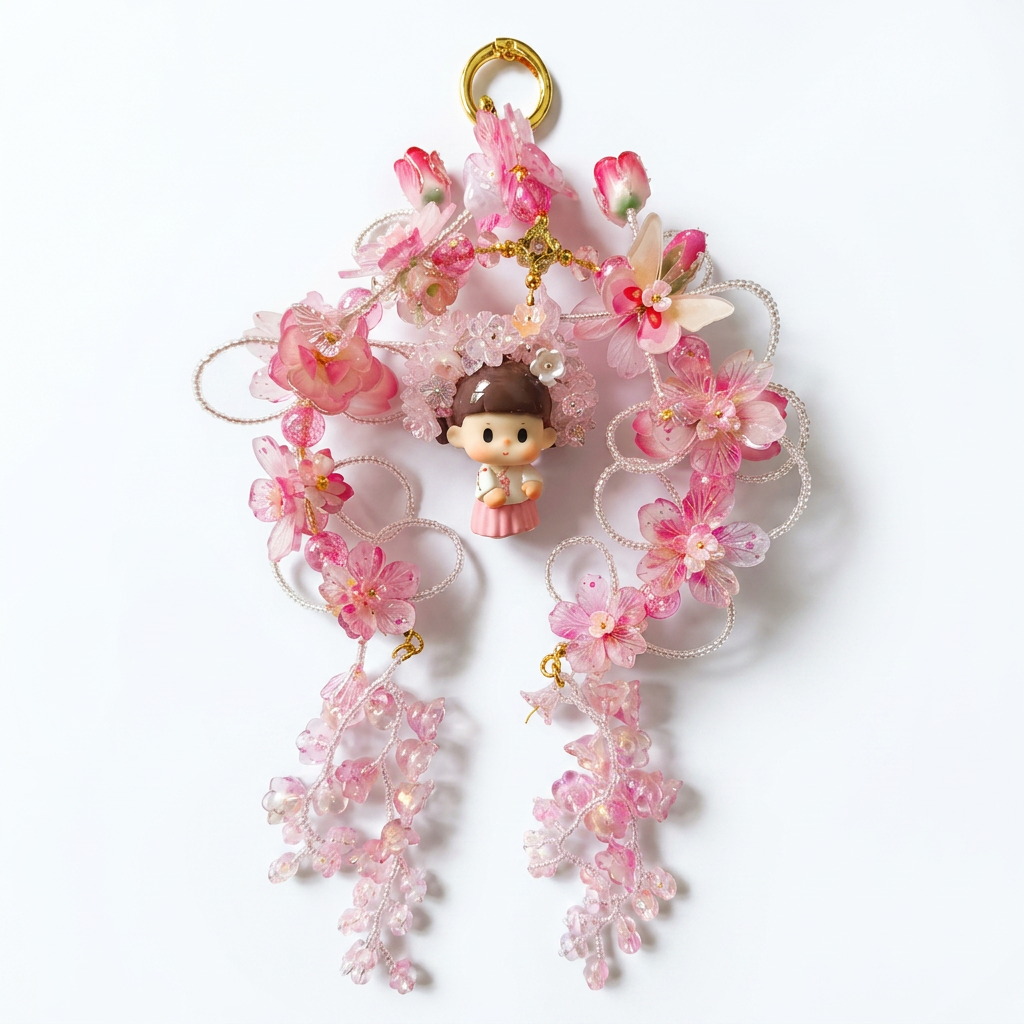 04.png Kawaii Floral Charm Pendant | Car Mirror Ornament | Bag Charm | Cottagecore Gift
