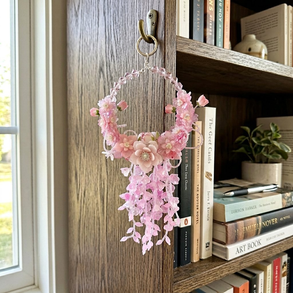 05_Bookshelf_a1c78a33-5ea4-4b57-ab0c-48252eff4014.jpg Handmade Pink Doll Floral Charm | Kawaii Doll Bag Keychain | Car Mirror Pendant | Cute Coquette Gift