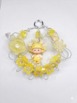 3afc49345482f644515617745f31cc0e.jpg Handmade Yellow Hair Floral Doll Charm | Sunny Kawaii Bag Keychain Car Mirror Pendant
