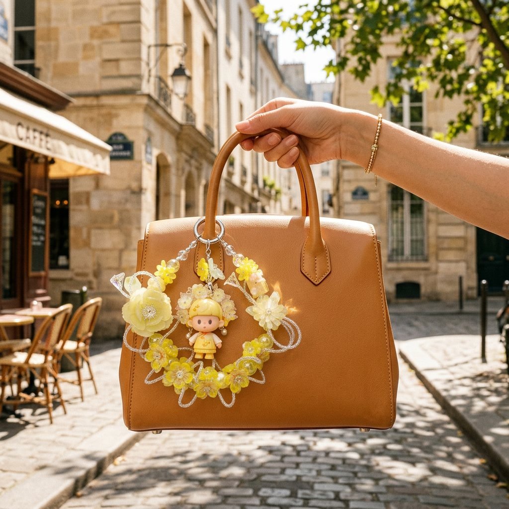 86c4988334bc6df5d97712f02091d77e.jpg Handmade Yellow Hair Floral Doll Charm | Sunny Kawaii Bag Keychain Car Mirror Pendant