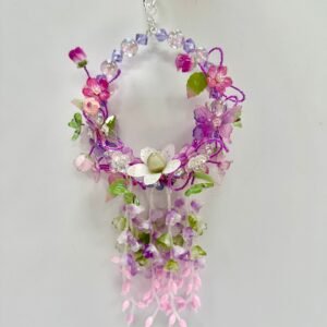 Cache_-8534d34da61b832.jpg Handmade Purple Floral Wreath Charm | Lavender Kawaii Bag Keychain | Car Mirror Pendant | Dreamy Aesthetic Gift