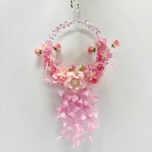 Cache_50b645a47c71f928.jpg Handmade Pink Doll Floral Charm | Kawaii Doll Bag Keychain | Car Mirror Pendant | Cute Coquette Gift