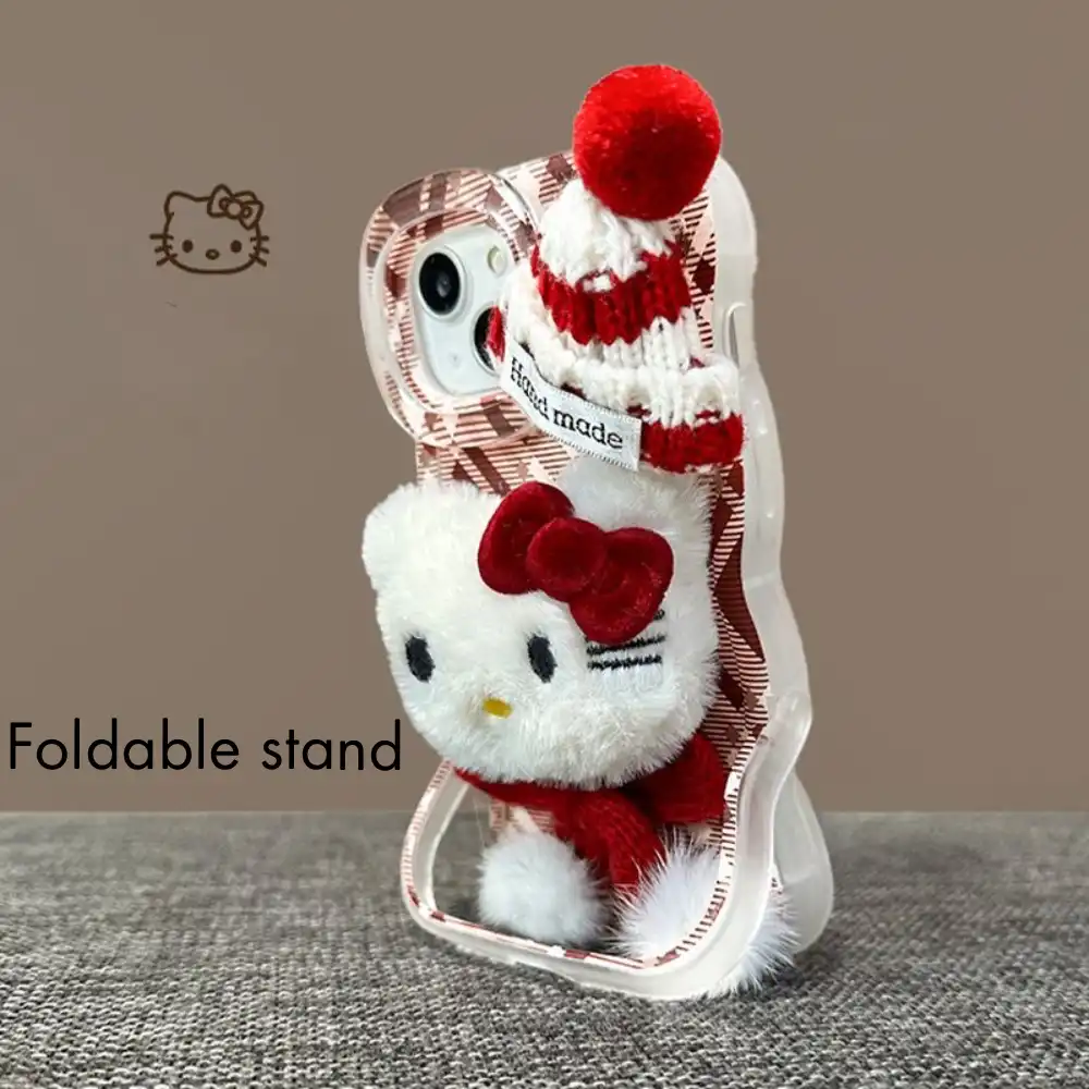 Cute 3D Plush Kitty Doll Phone Case for iPhone