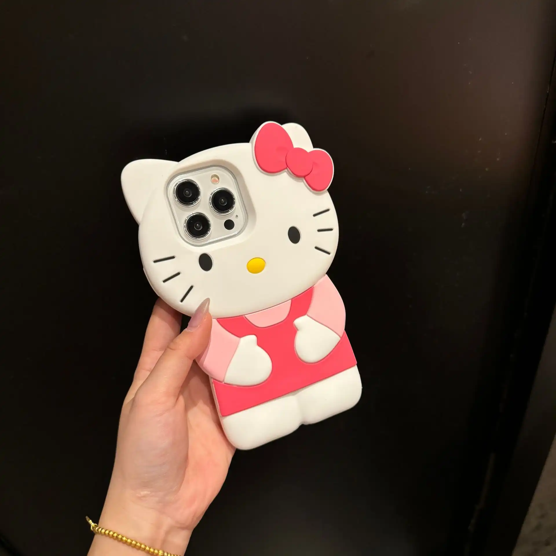 Cute Bow Kitty Cat iPhone Case Soft Silicone Back Cover