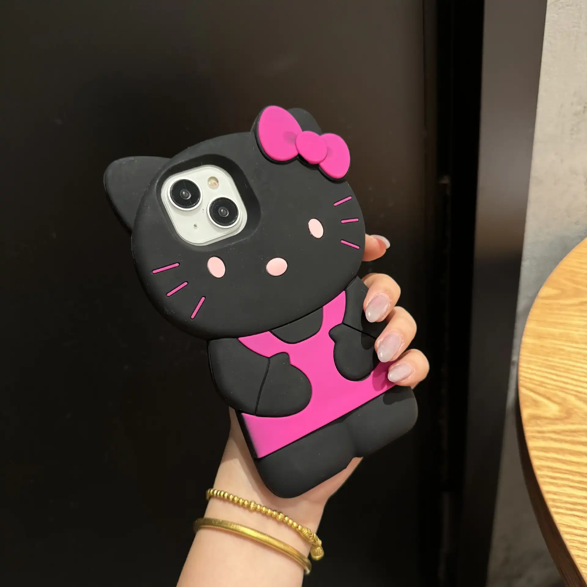 Cute Bow Kitty Cat iPhone Case Soft Silicone Back Cover