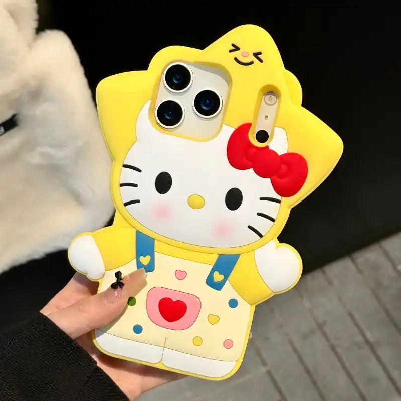Cute Kitty Cat iPhone Case Soft Silicone Back Cover