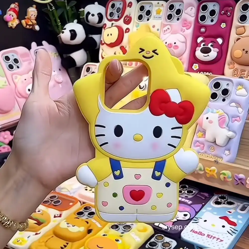 Cute Kitty Cat iPhone Case Soft Silicone Back Cover