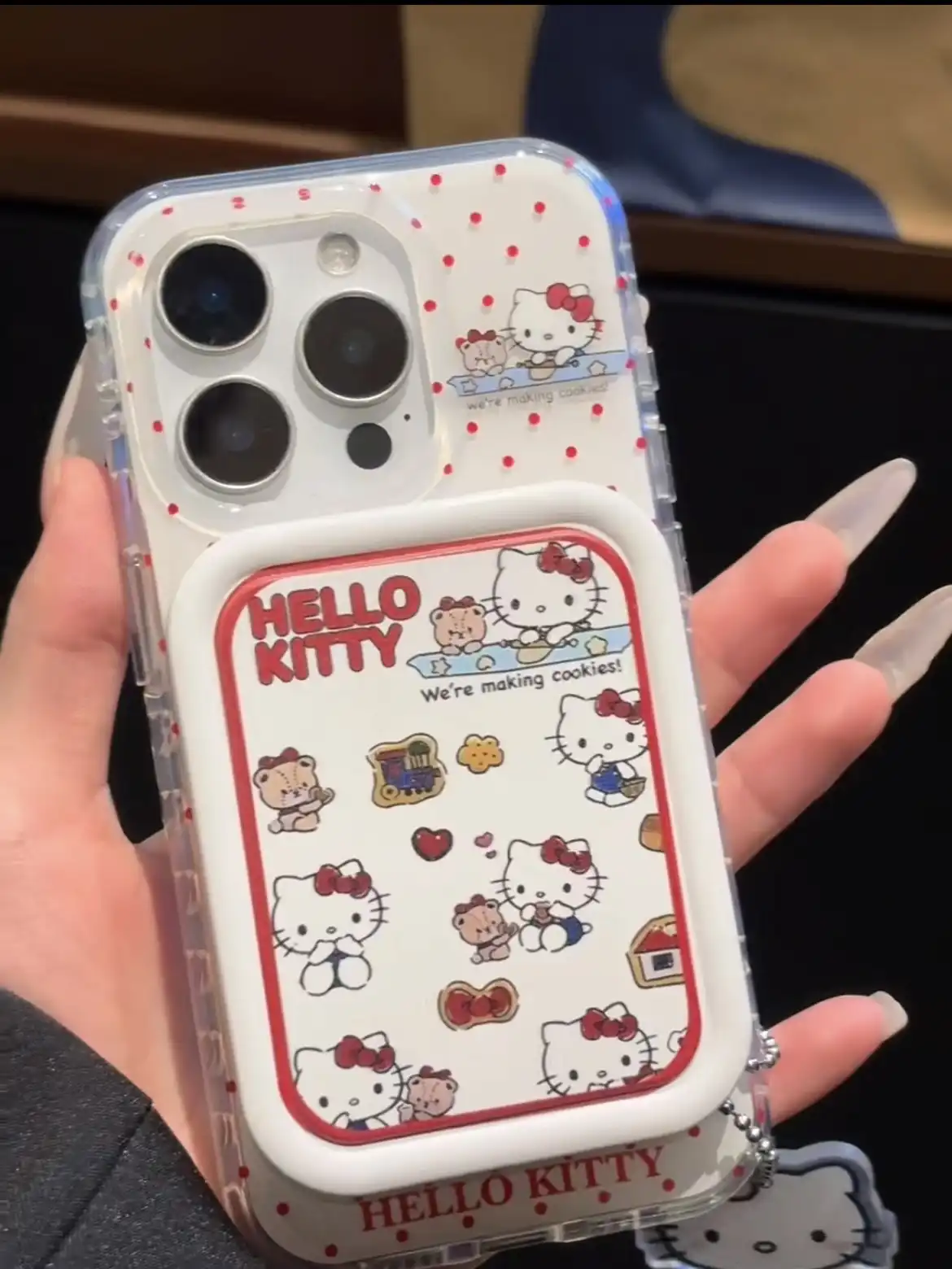 Kitty iPhone Case With Makeup Mirror and Comb Stand Back Cover