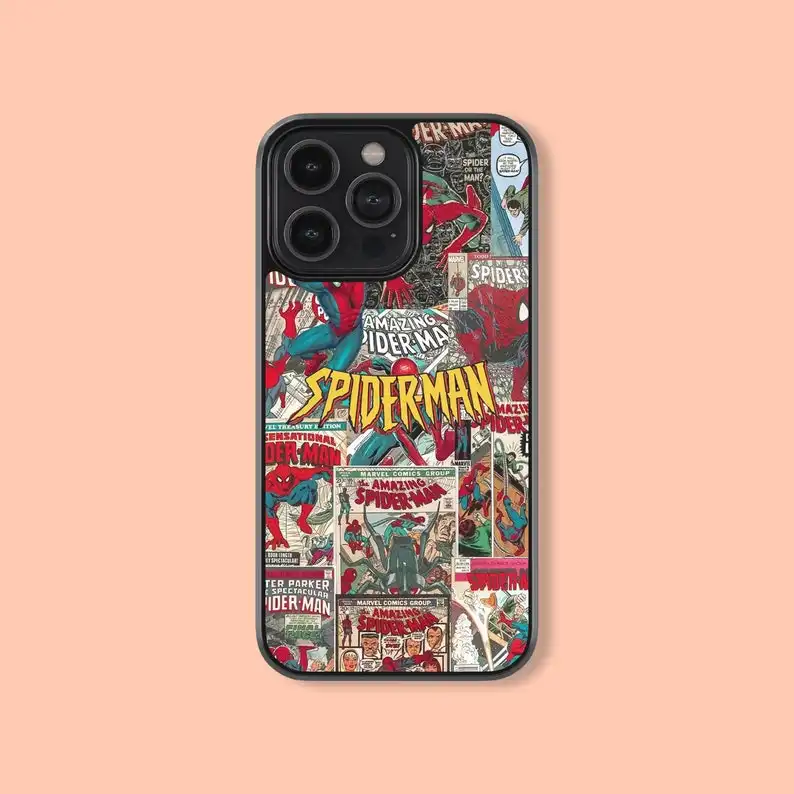Spider Man Phone Case Peter Parker Aesthetic Cover for iPhone 17 16 15 14 13 12 11 Pro Max, Superhero Case Cover