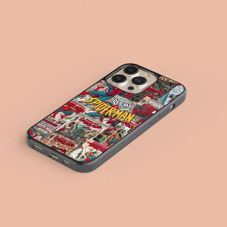 Spider Man Phone Case Peter Parker Aesthetic Cover 6 Spider Man Phone Case Peter Parker Aesthetic Cover for iPhone 17 16 15 14 13 12 11 Pro Max, Superhero Case Cover