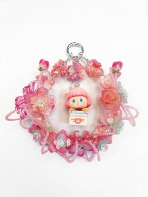 b73ef1d1284d56bb3121b0e62ad1362b.jpg Handmade Pink Floral Wreath Charm | Kawaii Bag Keychain Car Mirror Pendant