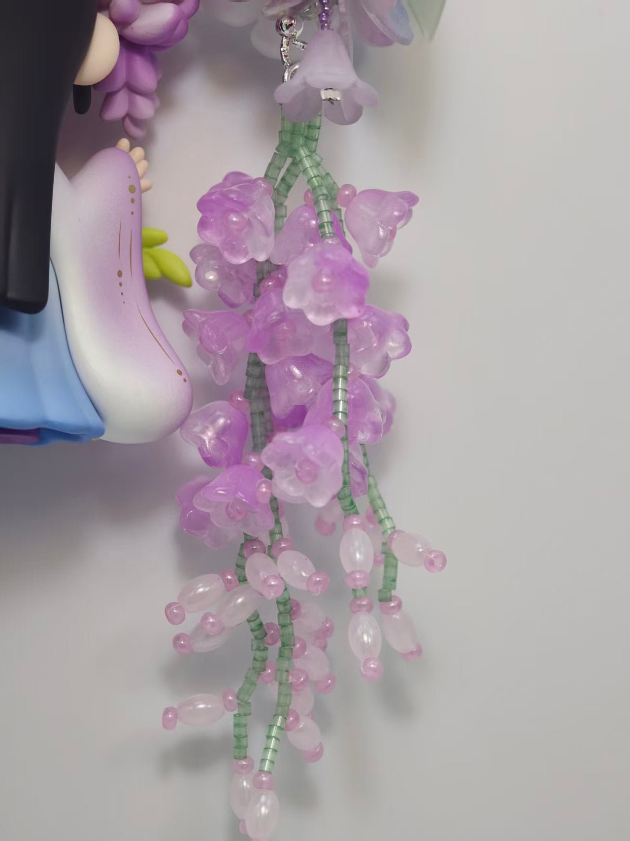 e8021d4828a09483f6d5e08dab2654fd_55cbc6f5-bc80-43fa-8459-bf799ef452e2.jpg Handmade Chinese Fairy Floral Wreath Charm - Double-Sided Purple Flower Accessory