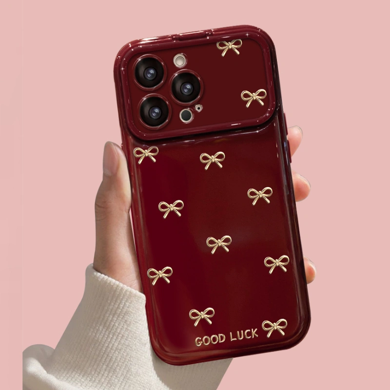 makeup mirror case iphone 00005 Makeup Mirror Lens Protector Heart iPhone Case Lucky Bow Back Cover With Phone Charm