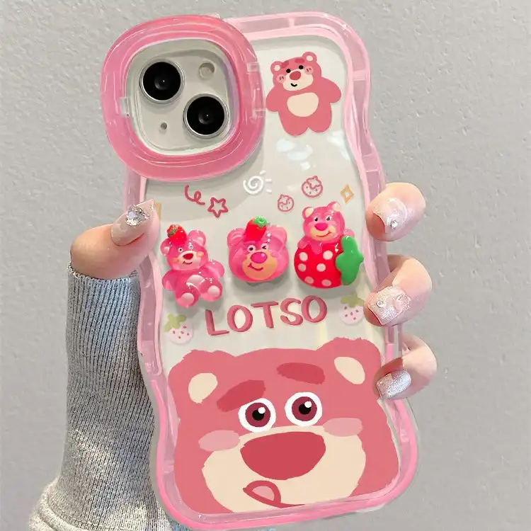Aesthetic Lotso Bear Phone Case for iPhone - Hidden Foldable Stand Protection Cover 1 Aesthetic Lotso Bear Phone Case for iPhone - Hidden Foldable Stand Protection Cover