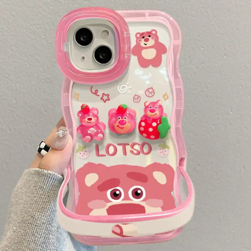 Aesthetic Lotso Bear Phone Case for iPhone - Hidden Foldable Stand Protection Cover 2 Aesthetic Lotso Bear Phone Case for iPhone - Hidden Foldable Stand Protection Cover