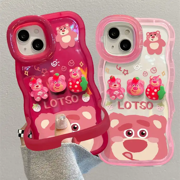 Aesthetic Lotso Bear Phone Case for iPhone - Hidden Foldable Stand Protection Cover 4 Aesthetic Lotso Bear Phone Case for iPhone - Hidden Foldable Stand Protection Cover