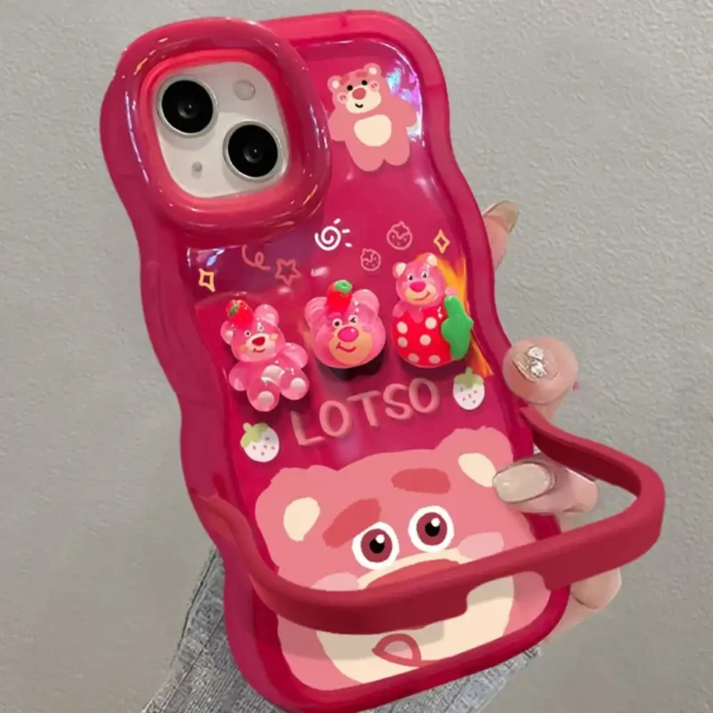 Aesthetic Lotso Bear Phone Case for iPhone - Hidden Foldable Stand Protection Cover 6 Aesthetic Lotso Bear Phone Case for iPhone - Hidden Foldable Stand Protection Cover