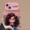 Curly Haired Girl Pendant iPhone Case With Flip Makeup Mirror Lens Protector Back Cover