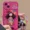 Curly Haired Surprised Girl Pendant Phone Case With Flip Makeup Mirror Lens Protector Back Cover