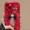 Curly Haired Surprised Girl Pendant Phone Case With Flip Makeup Mirror Lens Protector Back Cover