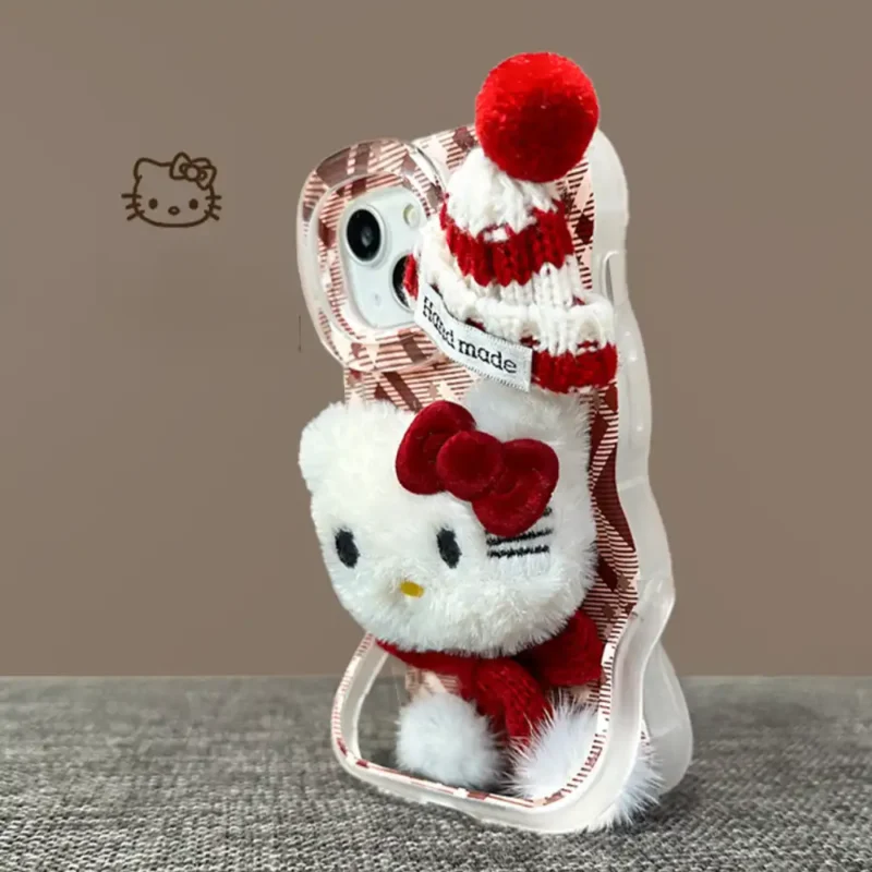 Cute 3D Bow Scarf Kitty Phone Case With Kickstand
