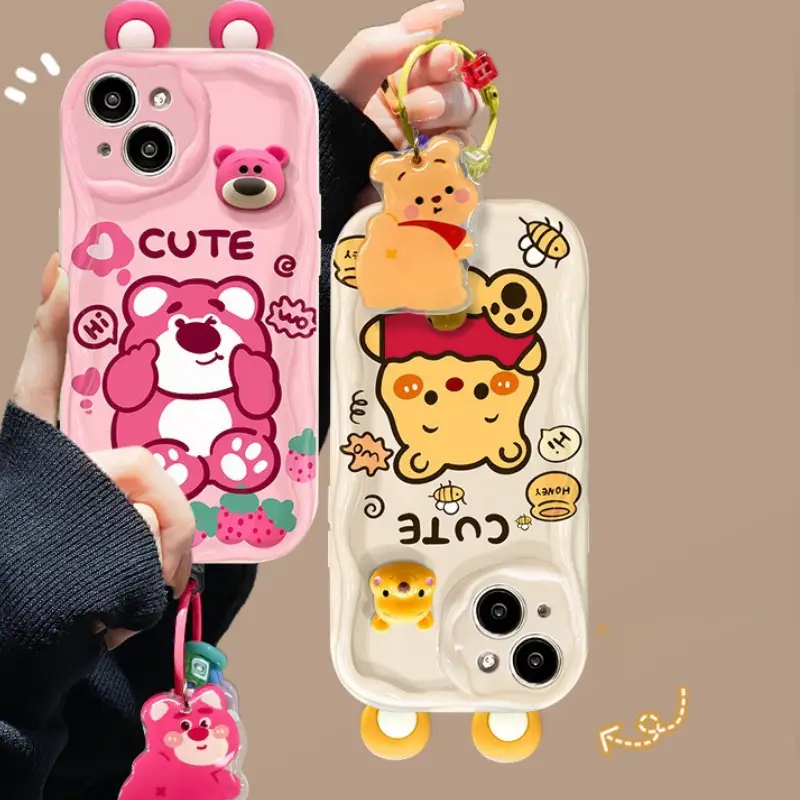 Cute Bear Winnie Pooh Honey Phone Case 6 Cute Bear Winnie Pooh Honey Phone Case With Pendant