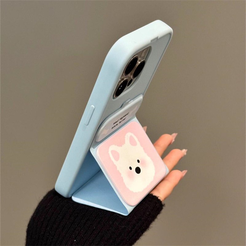 Cute Cartoon Kitty Melody Foldable Phone Case 4 Cute 3D Plush Cat Back Cover For iPhone Case With Kitty Velvet Bracelet