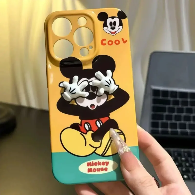 Cute Flip Mirror Stand Mickey Phone Case for iPhone Cartoon Back Cover 2 Cute Flip Mirror Stand Mickey Phone Case for iPhone Cartoon Back Cover
