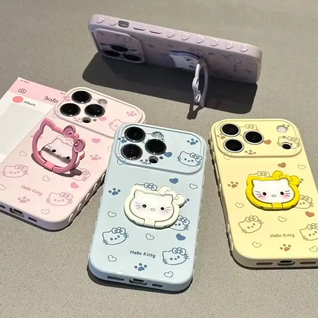 Cute Kitty Flip Stand Phone Case for iPhone 2 Cute Kitty Flip Stand Phone Case for iPhone