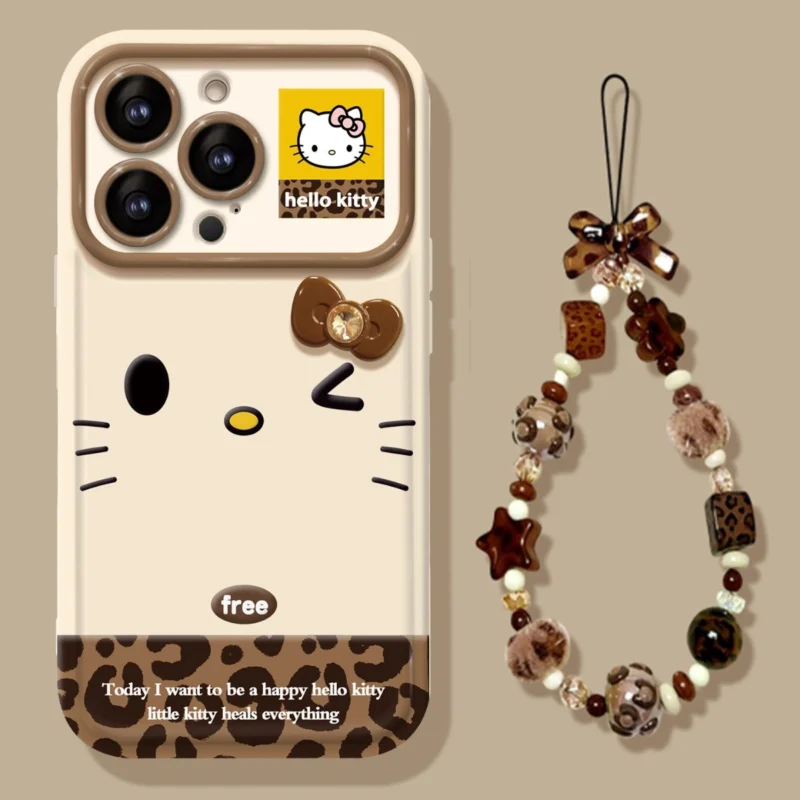 Cute Kitty Makeup Mirror Flip Phone Case For iPhone
