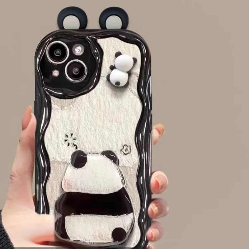 Cute Panda Phone Case With Pendant Back Cover 2 Cute Panda Phone Case With Pendant Back Cover