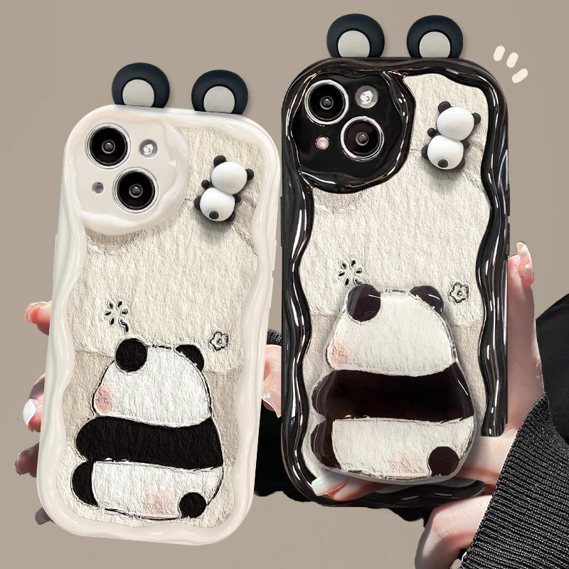 Cute Panda Phone Case With Pendant Back Cover 5 Cute Panda Phone Case With Pendant Back Cover