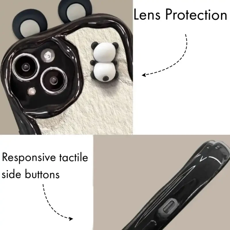 Cute Panda Phone Case With Pendant Back Cover 7 Cute Panda Phone Case With Pendant Back Cover