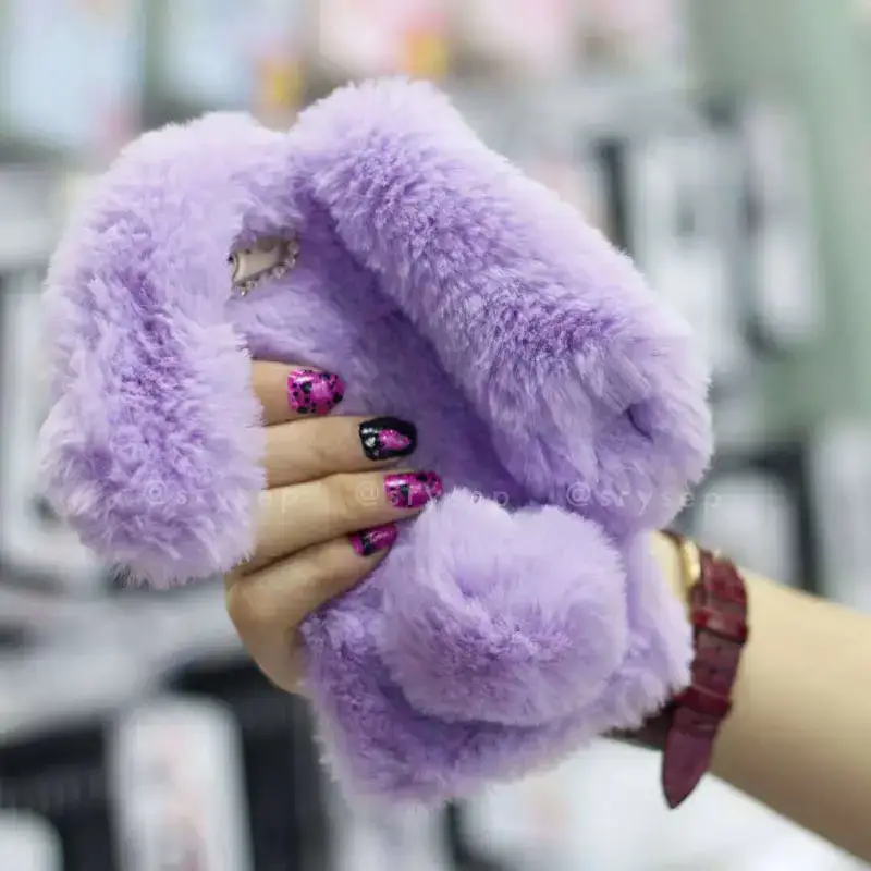 Cute Rabbit Velvet Plush Phone Case for iPhone 10 Cute Rabbit Velvet Plush Phone Case for iPhone