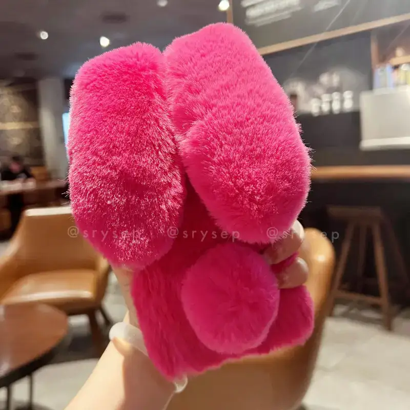 Cute Rabbit Velvet Plush Phone Case for iPhone 20 Cute Rabbit Velvet Plush Phone Case for iPhone