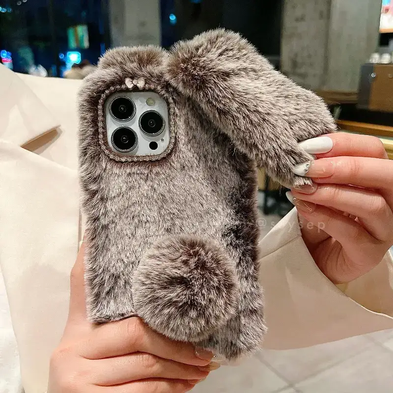 Cute Rabbit Velvet Plush Phone Case for iPhone 4 Cute Rabbit Velvet Plush Phone Case for iPhone