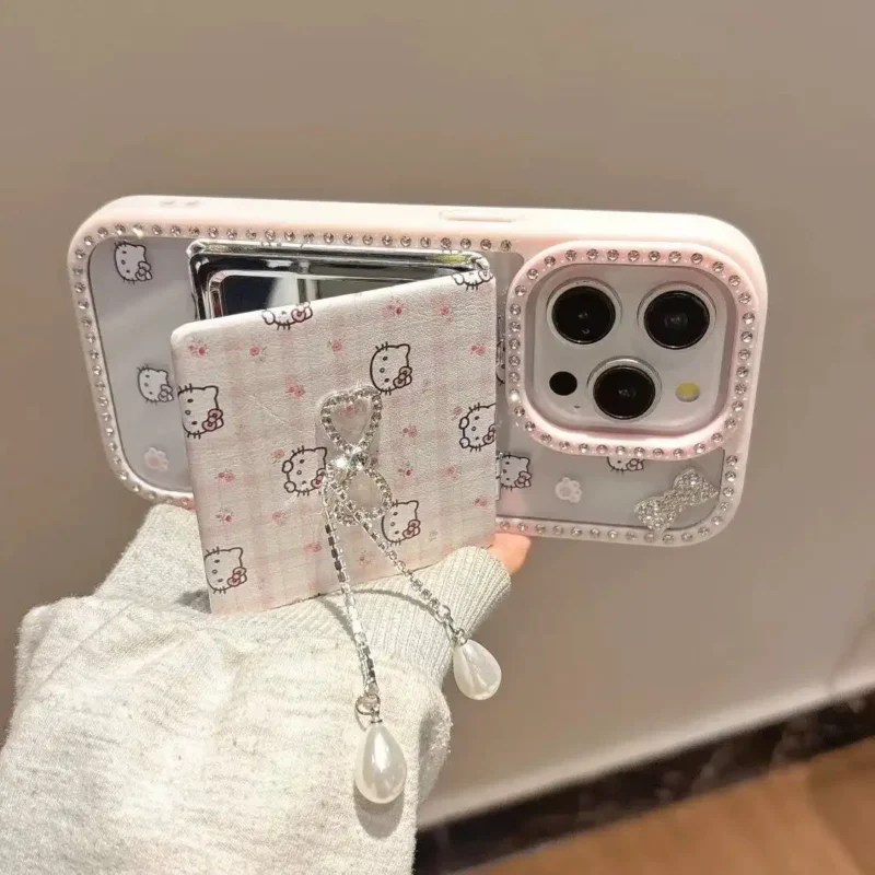 Cute Sparkly Rhinestones Bow Kitty Phone Case for iPhone