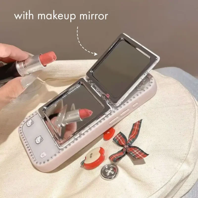 Cute Sparkly Rhinestones Bow Kitty Phone Case for iPhone