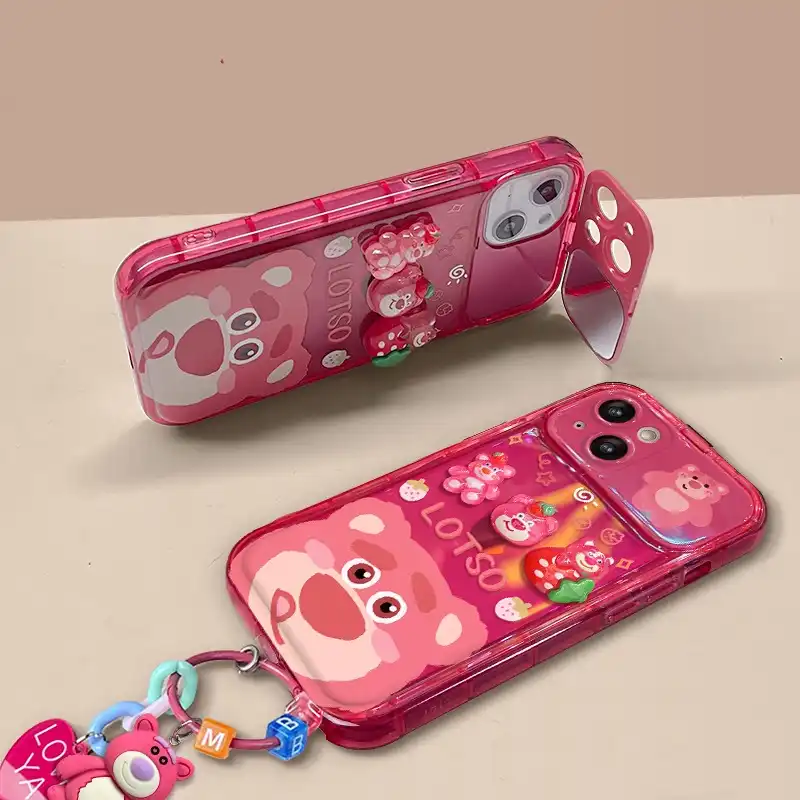 Cute Winnie Pooh Bear Phone Case Lotso Flip Mirror Back Cover 12 Cute Winnie Pooh Bear Phone Case Lotso Flip Mirror Back Cover