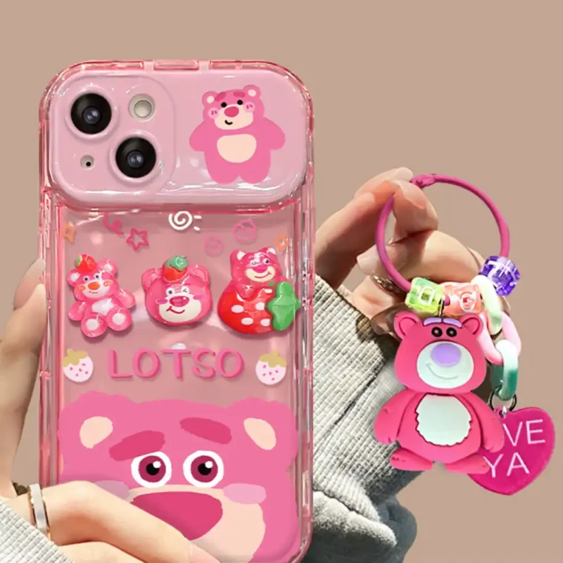 Cute Winnie Pooh Bear Phone Case Lotso Flip Mirror Back Cover 2 Cute Winnie Pooh Bear Phone Case Lotso Flip Mirror Back Cover