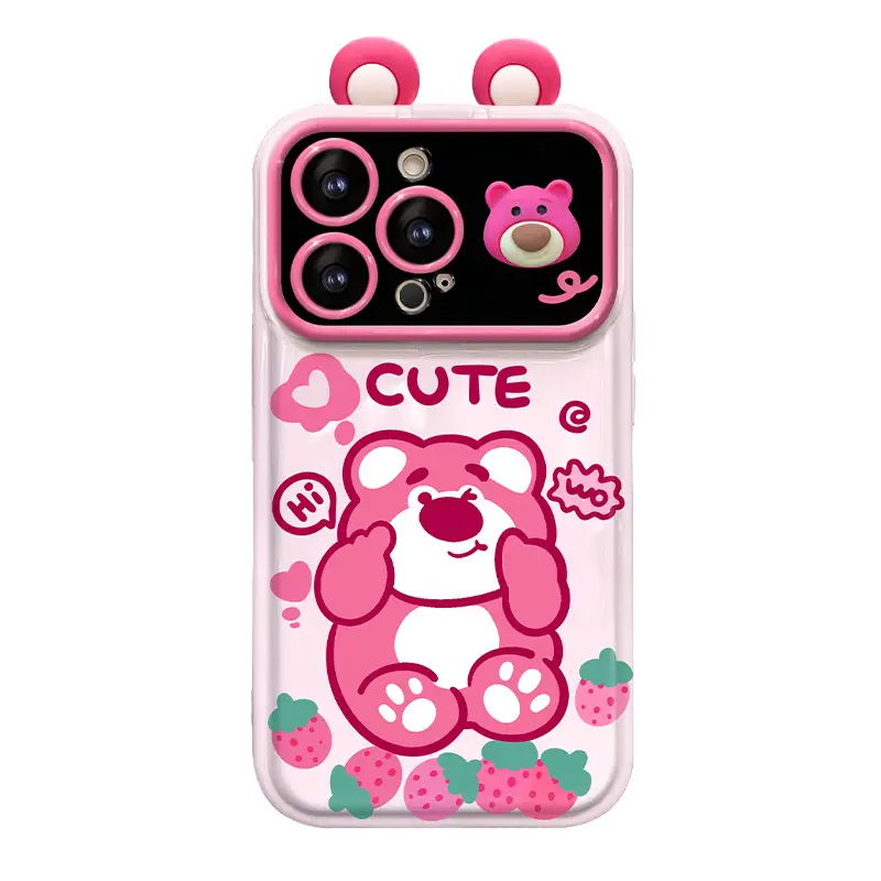Cute Winnie Pooh Bear Phone Case Lotso Flip Mirror Back Cover