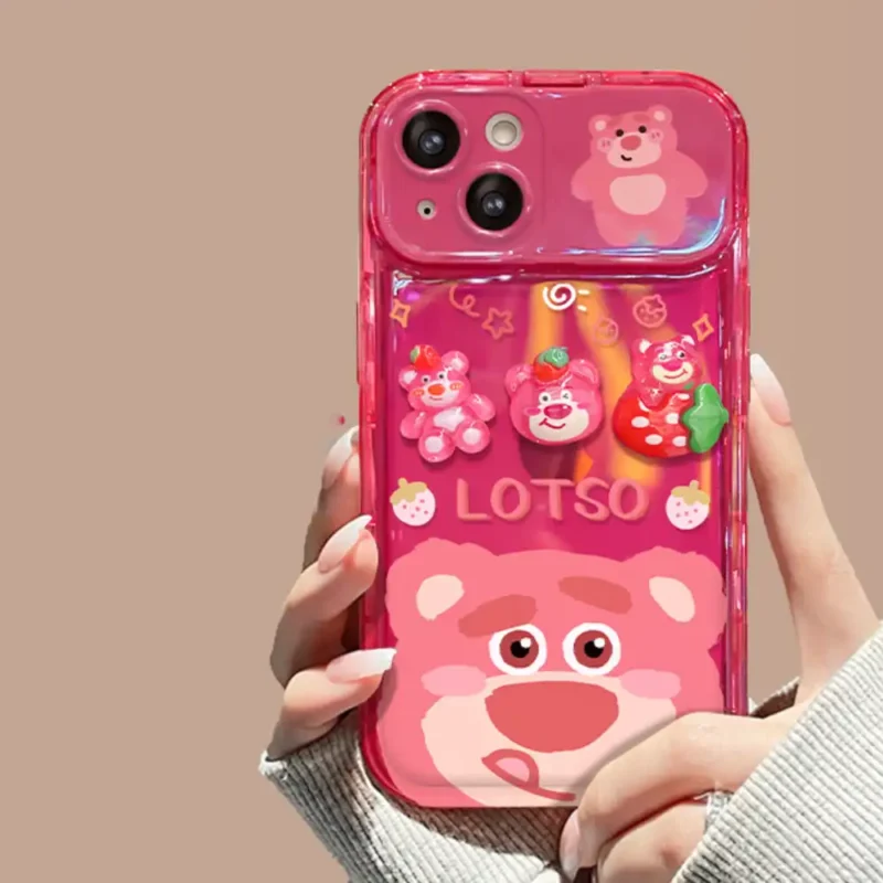 Cute Winnie Pooh Bear Phone Case Lotso Flip Mirror Back Cover 5 Cute Winnie Pooh Bear Phone Case Lotso Flip Mirror Back Cover