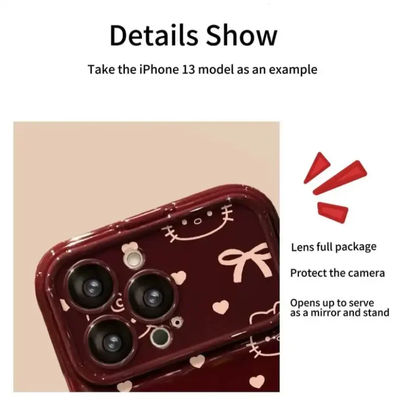 Full Screen Kitty Flip Mirror Stand Phone Case 6 Full Screen Kitty Flip Mirror Stand Phone Case