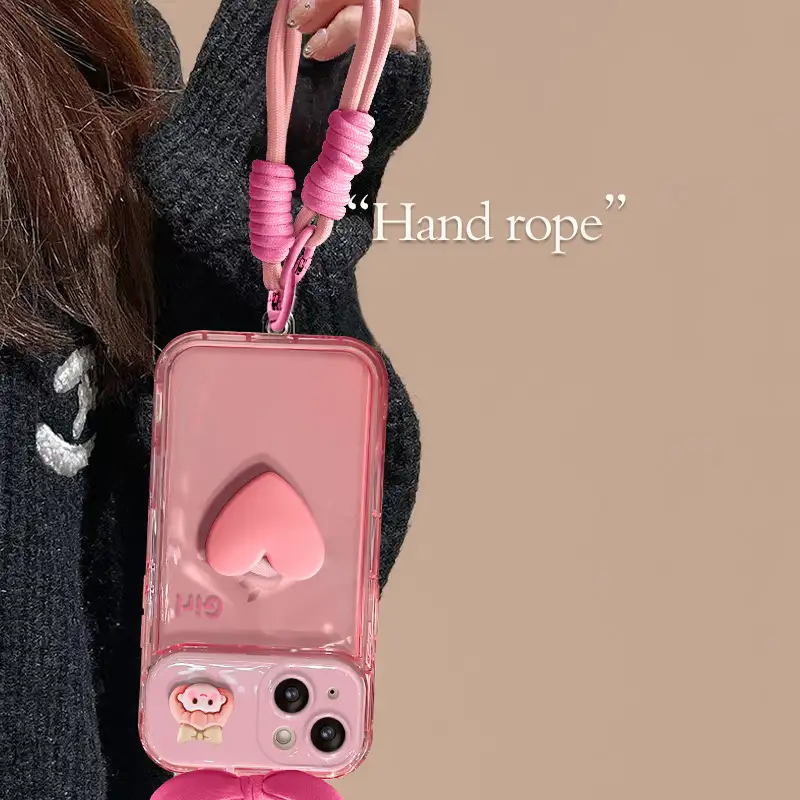 Heart-shaped and girl-themed flip mirror phone case 5 Heart-shaped and girl-themed flip mirror phone case