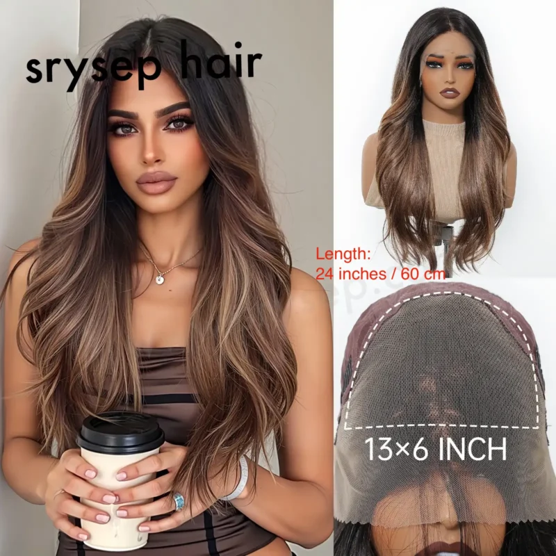 Japanese Futura Fiber Lace-Front Long Wavy Wigs 10 Long Wavy Lace Front Wigs for Women - 13x6 HD Transparent Lace Frontal Synthetic Wig, Japanese Futura Heat Resistant Fiber with Pre-Plucked Hairline