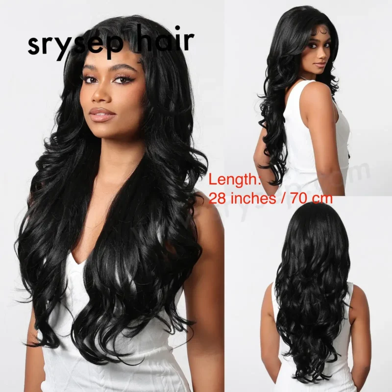 Japanese Futura Fiber Lace-Front Long Wavy Wigs 11 Long Wavy Lace Front Wigs for Women - 13x6 HD Transparent Lace Frontal Synthetic Wig, Japanese Futura Heat Resistant Fiber with Pre-Plucked Hairline