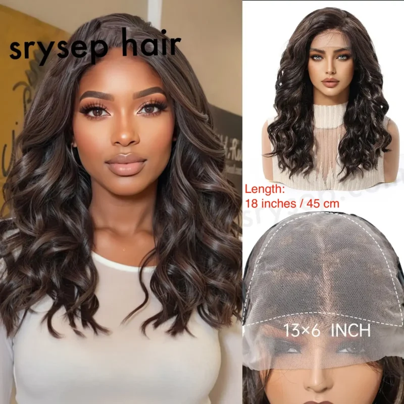 Japanese Futura Fiber Lace-Front Long Wavy Wigs 14 Long Wavy Lace Front Wigs for Women - 13x6 HD Transparent Lace Frontal Synthetic Wig, Japanese Futura Heat Resistant Fiber with Pre-Plucked Hairline