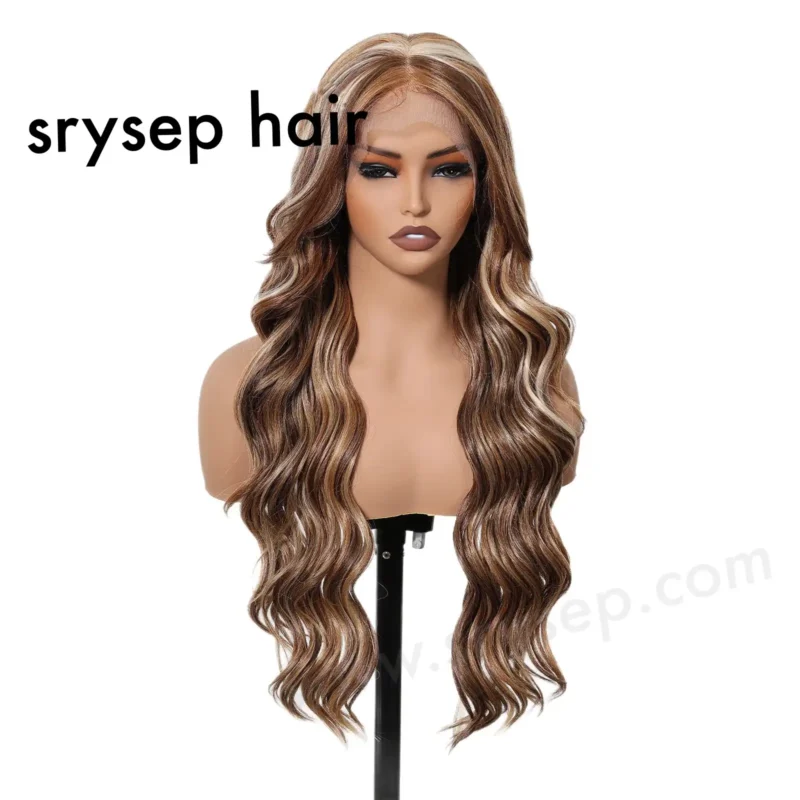 Japanese Futura Fiber Lace-Front Long Wavy Wigs 4 Long Wavy Lace Front Wigs for Women - 13x6 HD Transparent Lace Frontal Synthetic Wig, Japanese Futura Heat Resistant Fiber with Pre-Plucked Hairline