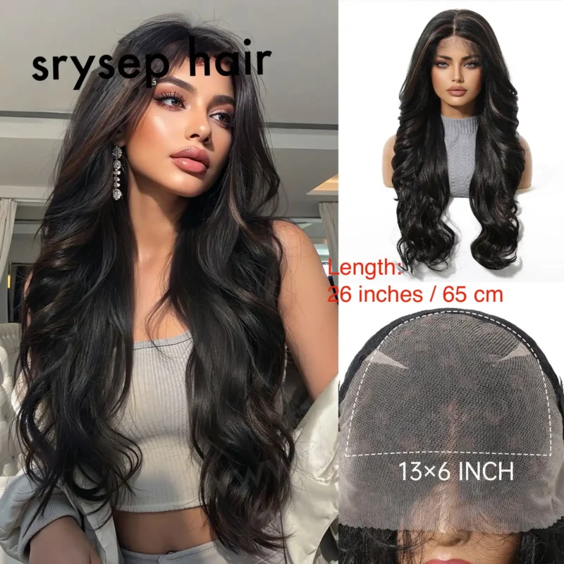Japanese Futura Fiber Lace-Front Long Wavy Wigs 9 Long Wavy Lace Front Wigs for Women - 13x6 HD Transparent Lace Frontal Synthetic Wig, Japanese Futura Heat Resistant Fiber with Pre-Plucked Hairline
