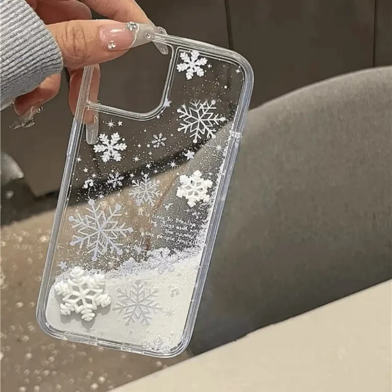 Liquid-sand Snowflake Phone Case For iPhone 13 Liquid-sand Snowflake Phone Case For iPhone